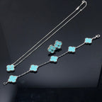 LumiClover 1 Diamantblaue Himmelsilberne Ohrringe