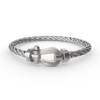 Lumi® FORCE Großes Hufeisenarmband ohne Diamanten, Silber