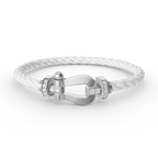 Lumi® FORCE Großes Hufeisen-Armband mit Halbdiamanten, Silber