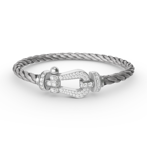 Lumi® FORCE Großes Hufeisen Volldiamant-Armband Silber