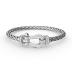 Lumi® FORCE Großes Hufeisen Volldiamant-Armband Silber