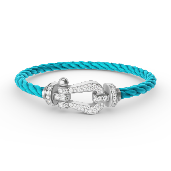 Lumi® FORCE Großes Hufeisen Volldiamant-Armband Silber