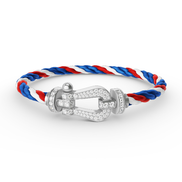 Lumi® FORCE Großes Hufeisen Volldiamant-Armband Silber