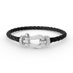Lumi® FORCE Großes Hufeisen Volldiamant-Armband Silber