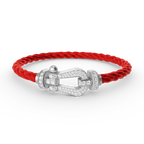 Lumi® FORCE Großes Hufeisen Volldiamant-Armband Silber