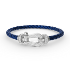 Lumi® FORCE Großes Hufeisen Volldiamant-Armband Silber