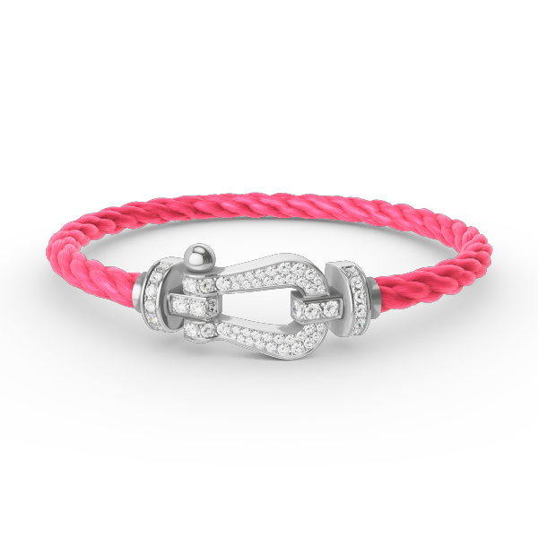 Lumi® FORCE Großes Hufeisen Volldiamant-Armband Silber