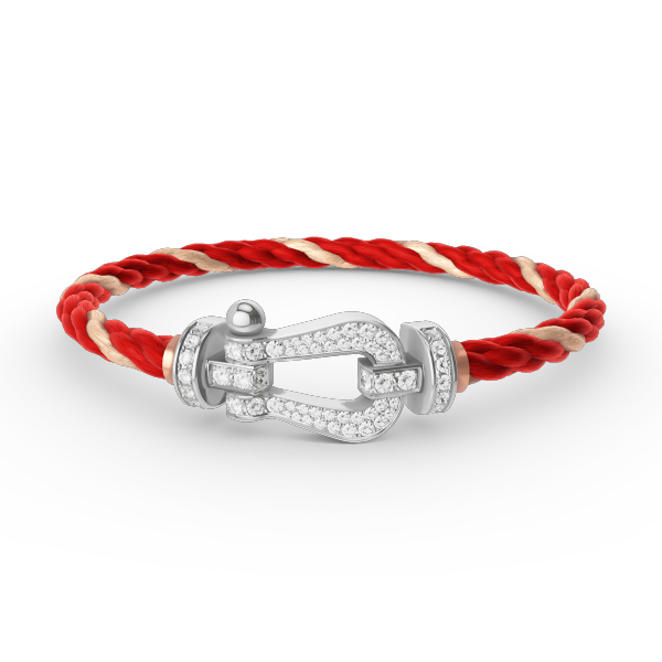 Lumi® FORCE Großes Hufeisen Volldiamant-Armband Silber