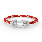 Lumi® FORCE Großes Hufeisen Volldiamant-Armband Silber