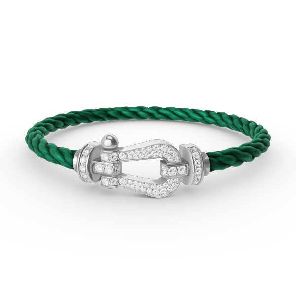 Lumi® FORCE Großes Hufeisen Volldiamant-Armband Silber