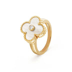 Lumi® CLOVER PINK MOP RING GOLD DIAMOND